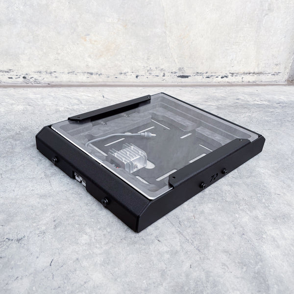 starlink mini roof rack mounting bracket with step up booster anderson plug and clear cover