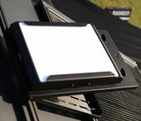 Close up of the open Starlink Mini roof top tent bracket